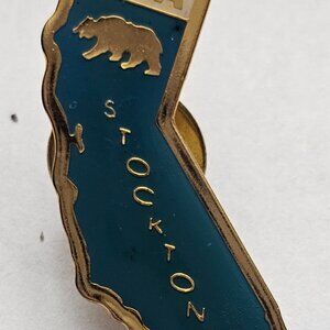 Vintage Stockton California ASA Softball Gold Tone Enamel Collectible